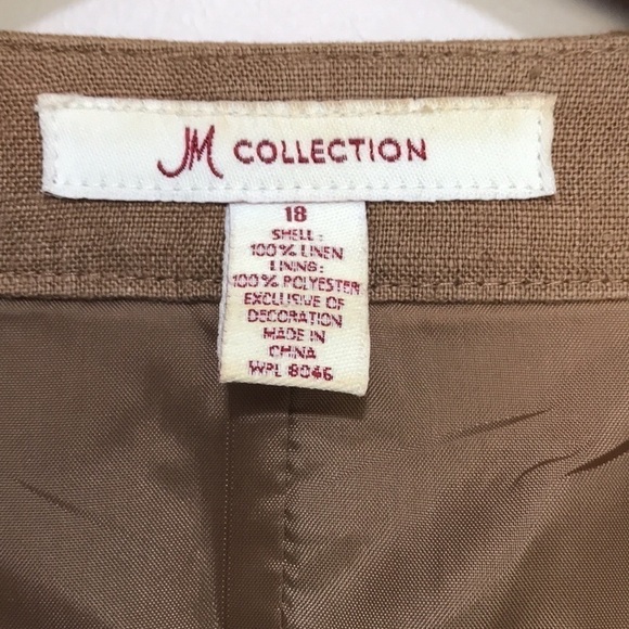 Jm Collection linen beaded brown blazer jacket size 18 - Picture 8 of 8